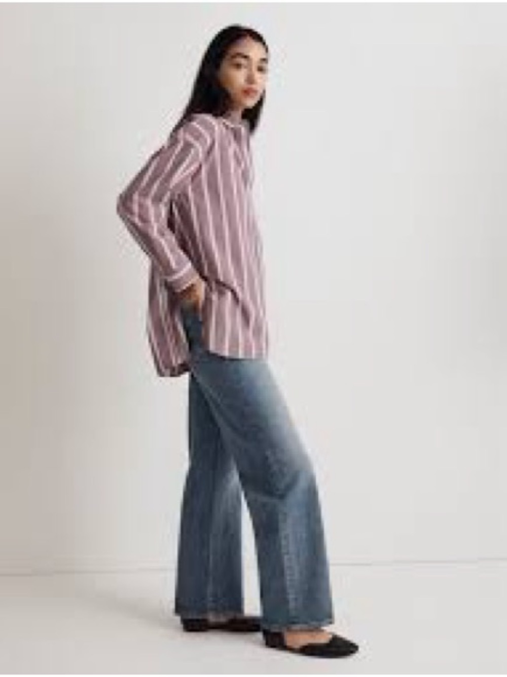 Madewell Pink Striped Button-Down Shirt